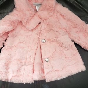 NEW Pink Faux Fur Coat Baby Girl